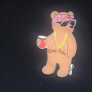 Long sleeve black thug life bear shirt